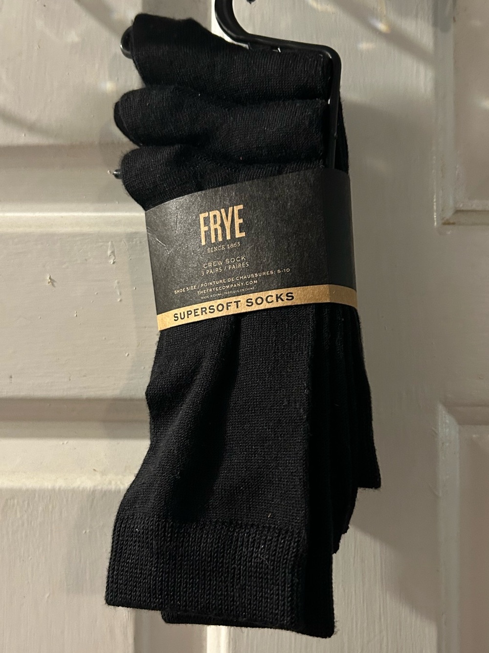 Frye Black Supersoft Crew Socks - Pack